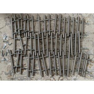 50 Brushed Stainless Steel Cabinet Drawer Pull Handles Modern Hardware 96mm